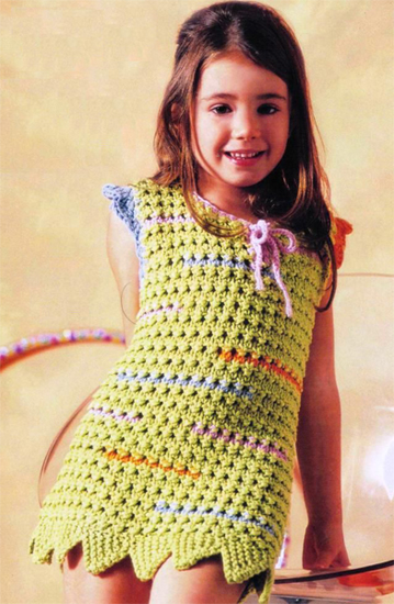 Вязаное платье для девочки (124 фото)